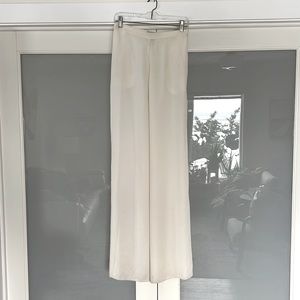 Emilio Pucci silk wide leg pants cream